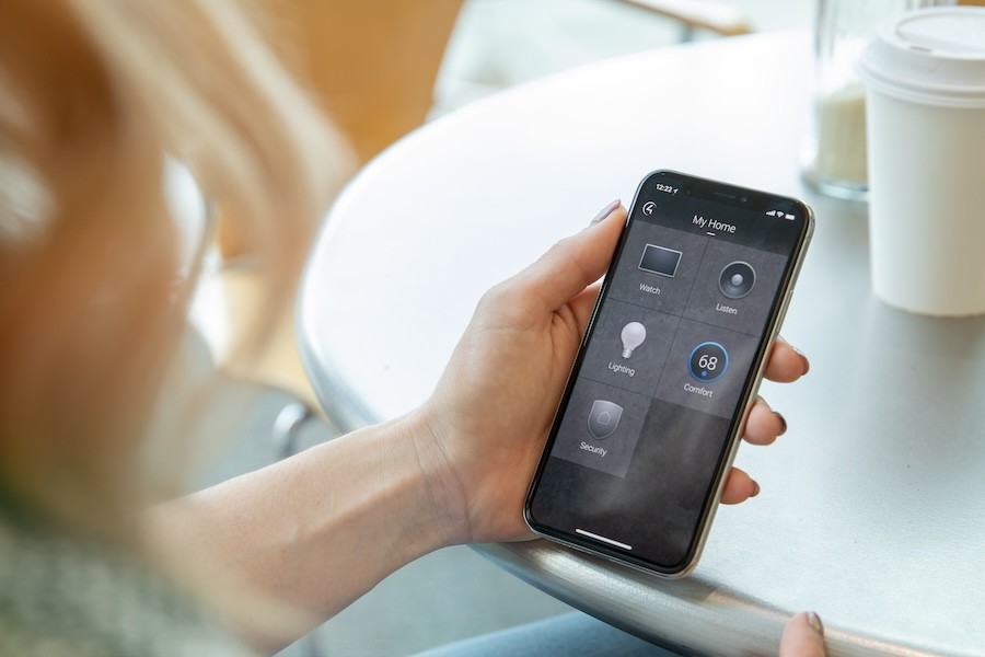  Access Control4 from a smartphone app to control home functions from anywhere.